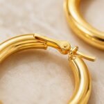 Gold Plated Hoop Earrings - Image 2