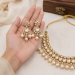 Kundan Pearl Necklace Set - Image 3