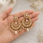 Pearl Drop Chandbali Earrings - Image 3