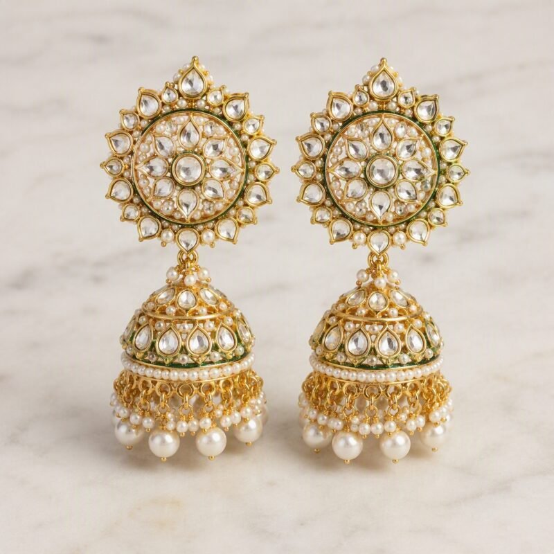 Good Bazaar Royal Kundan Jhumka Earrings imitation jewellery